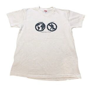 SOLD !!!!!! Men Medium White 100% Cotton Streetwear Short Sleeve Casual Tee